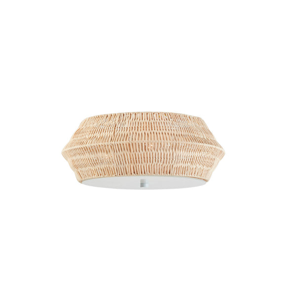 JLA Home INK+IVY - Boho Hand-Woven Bamboo Flush Mount Ceiling Light with Ivory Iron Frame — Coastal Boho Warm Glow, Dimmable II152-0142