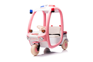 English Elm 12v Kids Police Ride on Car Two Seat Electric Toy with Remote Lights and Bluetooth W1620P271426