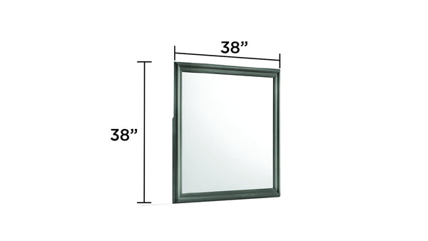 English Elm Blaze Large Modern Wood-Framed Mirror for Bedroom or Dresser — Sleek Clean Lines, Durable Craftsmanship Metallic Grey B009P286643