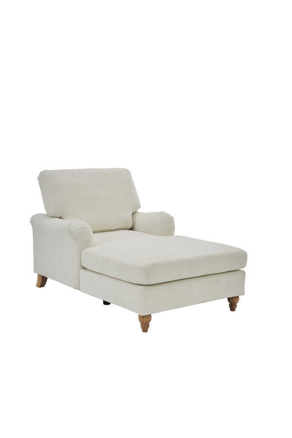 English Elm Modern Mid-Century Oversized Chaise Lounger Sofa Bed with Solid Wood Legs, Deep Seat Comfort Sleeper White W2363S00071