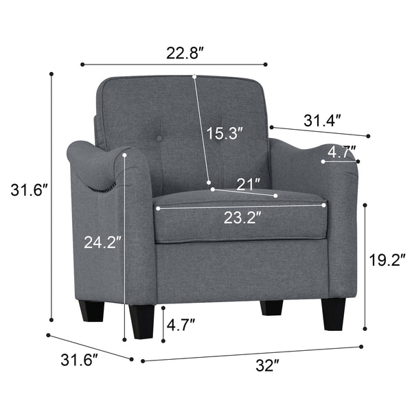 English Elm 3 Piece Living Room Sofa Set - Modern Comfort With Durable Upholstery, Perfect For Apartments & More! W680S00084