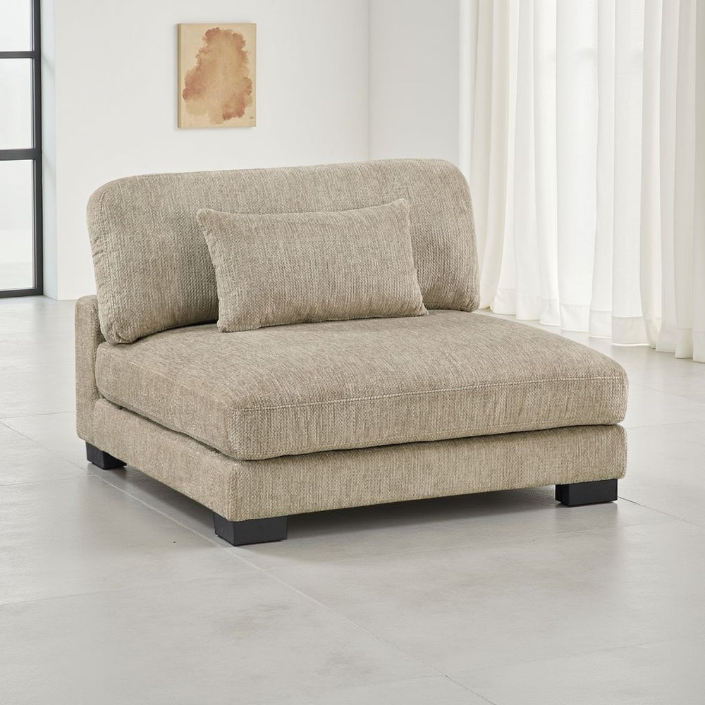 English Elm Liny Modular Armless Lounge Chair Brown Microfiber Upholstered Contemporary Accent Seat B056P417037