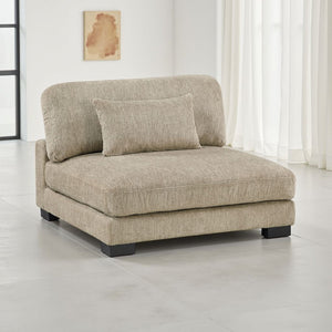 English Elm Liny Modular Armless Lounge Chair Brown Microfiber Upholstered Contemporary Accent Seat B056P417037