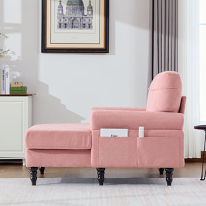 English Elm Modern Chenille Recliner Chaise Lounge Sofa Chair with High-Resilience Foam, Wide Seat, 550lb Capacity Pink W395P371343
