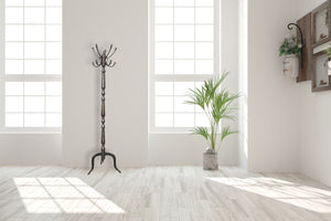 English Elm Solid Wood Silver Coat Stand