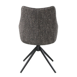 English Elm Malika Brown Gray Chenille Swivel Side Chair Set of 2 — Padded 360° Comfort, 21"W Seat, 220 lb Capacity B2726P383864