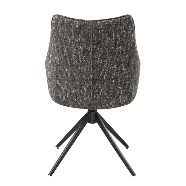 English Elm Malika Brown Gray Chenille Swivel Side Chair Set of 2 — Padded 360° Comfort, 21"W Seat, 220 lb Capacity B2726P383864