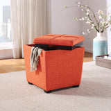 OSP Home Furnishings Rockford Storage Ottoman Tangerine