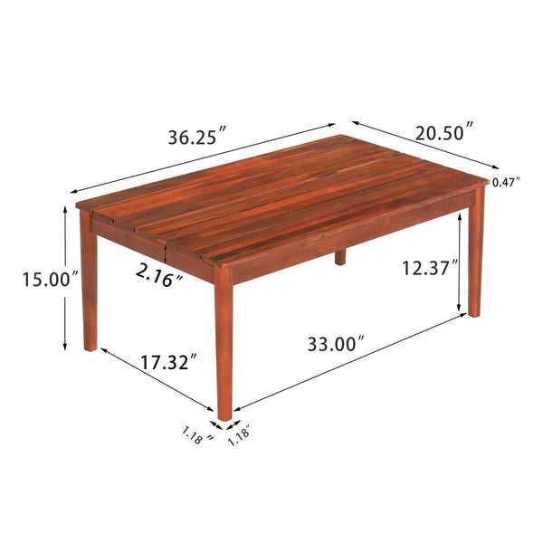 English Elm Christopher Knight Home® - BRYAN Acacia Coffee Table in Mahogany Finish – Rustic Outdoor 36.25" x 20.5" Durable Hardwood Design N776P288482K