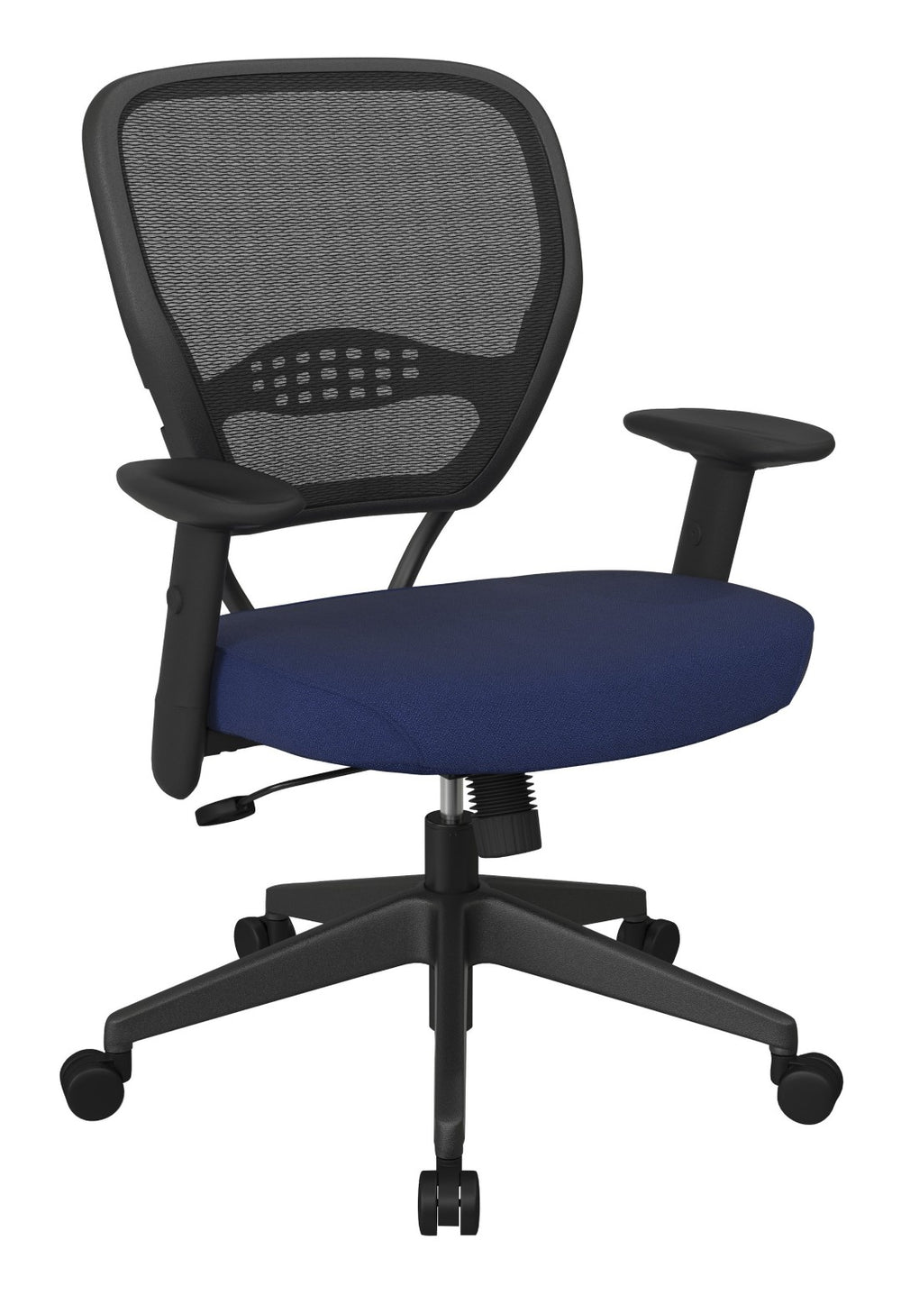 OSP Home Furnishings Professional Ergonomic Mesh Back Office Chair with Lumbar Support and Synchro Tilt Control Navy 55-7N17-225