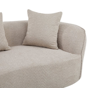 English Elm Christopher Knight Home® - 126" Curved Sectional Sofa In Almond Boucle - Modern Comfort For Stylish Living Spaces & Families N771P247830V_N771P247831V