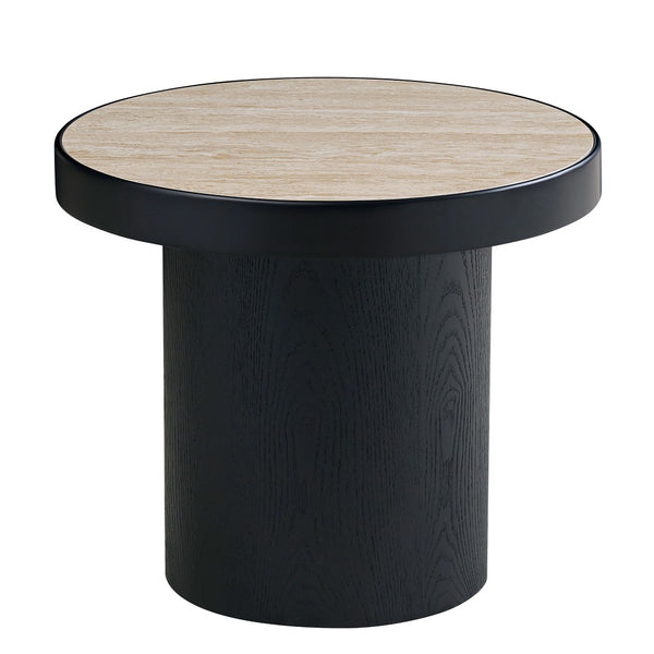 English Elm Coffee Table Nesting Set Round Mdf Pair Walnut Finish for Modern Living Rooms W876S00335