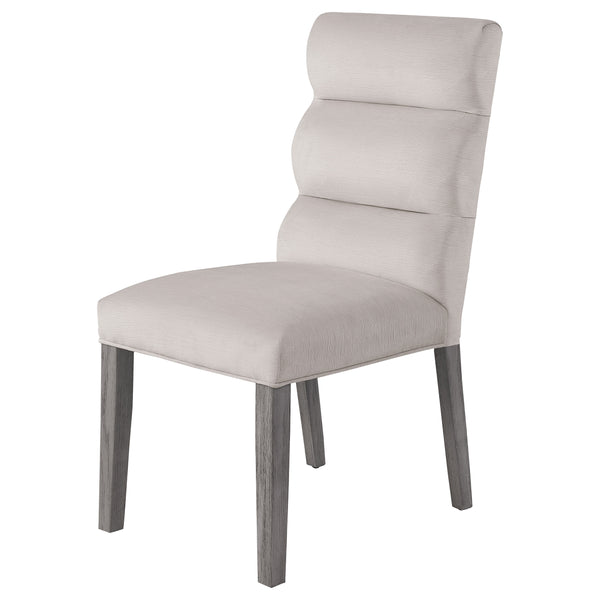 English Elm Highmore Stone Velvet Upholstered Dining Side Chair with Tufted Foam Back and Cool Gray Legs - Set of 2 Beige B062P299895