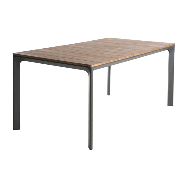 English Elm Christopher Knight Home® - WESTCOTT Eucalyptus Wood Top Dining Table with Grey Aluminum Frame Seats 6 Modern Outdoor Classic 62757.00GRY