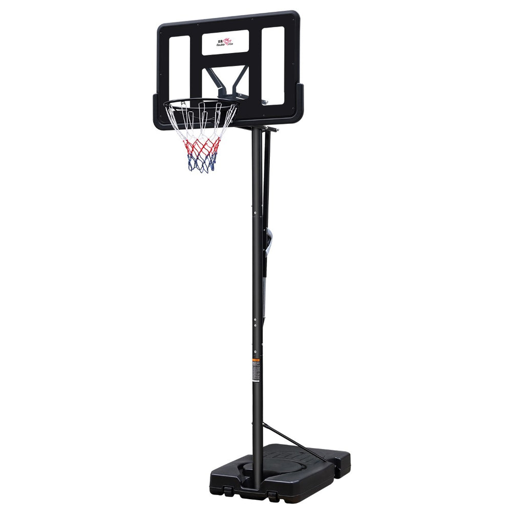 English Elm Double Fish Adjustable Portable Basketball Hoop 44 Inch Shatterproof Backboard Fillable Base W3087P251063