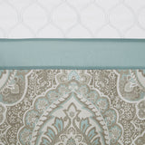 510 Design Shawnee Traditional Printed and Embroidered Shower Curtain 5DS70-0094 Seafoam