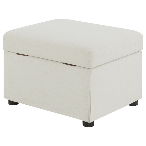 English Elm Merced Beige Upholstered Ottoman with Hydraulic Lift Top and Hidden Storage — Stylish Space Saver B062P375570