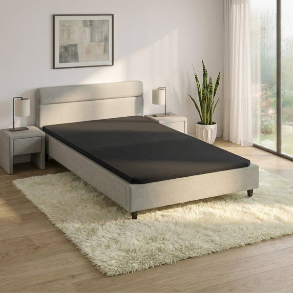 English Elm Adams Queen Bunkie Board Slim 2 Inch Platform Bed Foundation with Grey Fabric Cover B062P466828