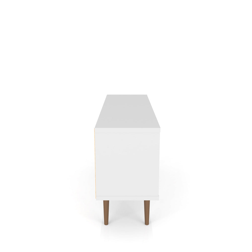 English Elm Liberty 53" Mid-Century Modern Tv Stand In Natural & White - Stylish Storage For Living Rooms B365P398327