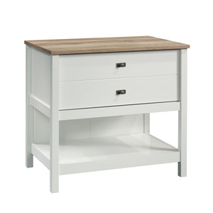English Elm Lateral File Cabinet In Sleek White Finish – Compact Storage Solution With Locking Drawers & Style B356P402794