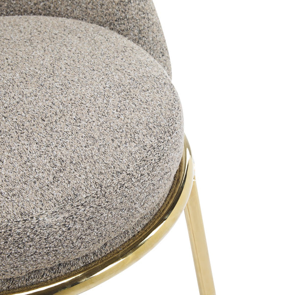 English Elm Christopher Knight Home® - Celano Upholstered Metal Barstool Set of 2 with Plush Rounded Seat, Semi‑Enclosed Backrest, Durable Frame Beige+Gold N775P268055B
