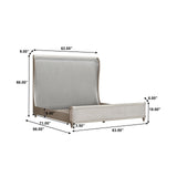 Zoey Upholstered Queen Shelter Bed Silver with Upholstered Finish P344-BR-K1 Pulaski Furniture