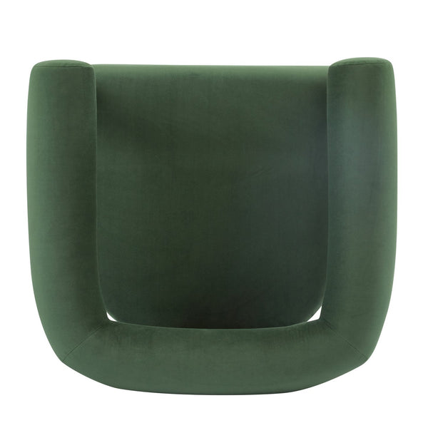 English Elm Christopher Knight Home® - Modern Upholstered Round Arm Accent Chair with Velvet Finish, Elegant Curved Back and Three Legs Design Green,Walnut 30.5 L x 29 W x 14.5 H N776P216194G