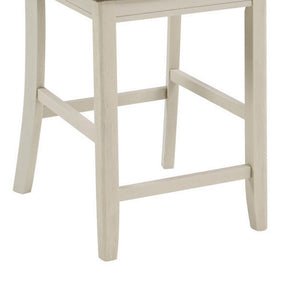 English Elm Glee Saddle Back Counter Stools Set of 2 Antique White Wood Frame Kitchen Seating B056P412606
