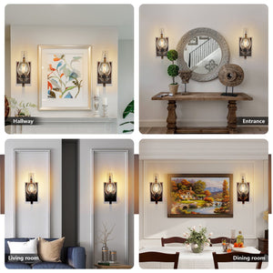 English Elm (Only Supports Hardwired) Rustic Farmhouse Wall Sconces Set Of 2, Vintage Industrial Lights For Any Space W2312P374861
