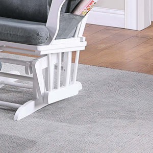 English Elm Luxurious Microfiber Glider Chair with Ottoman — Smooth Gliding Motion, Solid Wood Frame, Pocket Storage Dark Gray 36 L x 23 W x 21 H B011P375973