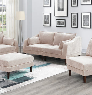 English Elm Beautiful 6-Piece Modular Sofa Set In Blush Pink Morgan Fabric – Versatile Living Room Furniture Solution B011S01576