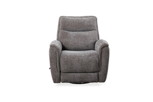 English Elm Man Wah Brisbane Upholstered Swivel Recliner In Granite - Stylish Comfort, Durable Chenille Design B2707P311397