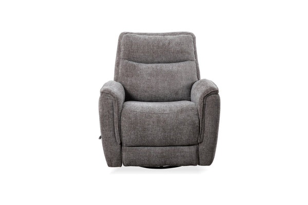 English Elm Man Wah Brisbane Upholstered Swivel Recliner In Granite - Stylish Comfort, Durable Chenille Design B2707P311397