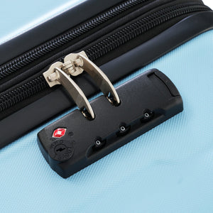 English Elm 2 Piece Abs Hard Shell Spinner Luggage Set with Tsa Lock Expandable Suitcases Light Blue N732P198745N