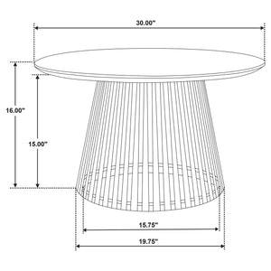 English Elm Diana Solid Mango Wood Round Coffee Table Sculptural Base for Bohemian Living Rooms B062S01678