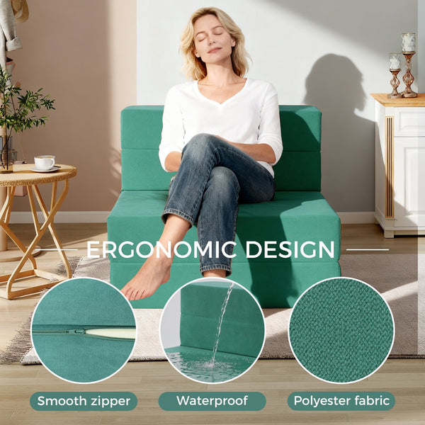 English Elm Folding Floor Sofa Bed with Five Section High Density Foam for Dorms and Small Spaces T5880P498064