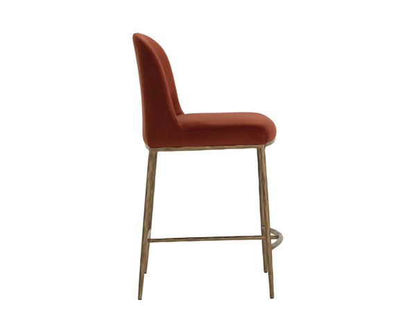 Sunpan NESTOR Counter Stool in Meg Rust - Ergonomic Comfort, Artisanal Design & Elegant Metal Detailing 112576