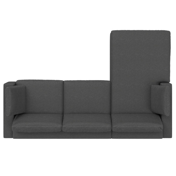 English Elm Charlie Deep Seater Left Sectional Sofa with Extra-Wide Chaise, Eco Performance Fabric, 122" Oversized Lounge Gray B136P199284