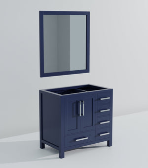 English Elm Navy Blue Bath Vanity 36" W X 22" D, Elegant Storage Solution With Matching Mirror For Your Bathroom B2731S00512