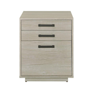 English Elm 3-drawer Contemporary Home Office File Cabinet in Whitewashed Grey with Gunmetal Pulls, Space-Saving Design B016P381096