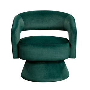 English Elm Modern Swivel Accent Chair in Lux Velvet Upholstery with Solid Wood Base, Compact Stylish Seating Green 27.75 L x 26.5 W x 19.75 H B011P283811