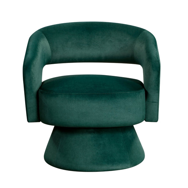 English Elm Modern Swivel Accent Chair in Lux Velvet Upholstery with Solid Wood Base, Compact Stylish Seating Green 27.75 L x 26.5 W x 19.75 H B011P283811