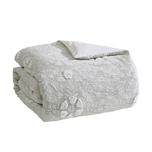 English Elm Tacey 5-Piece Queen Comforter Set – Elegant Gray Cotton With Woven Jacquard For Cozy Bedroom Style B340P341982-GIGA