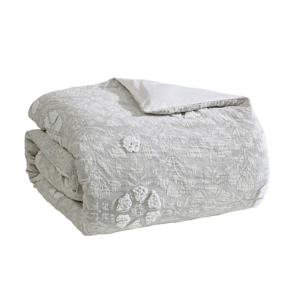 English Elm Tacey 5-Piece Queen Comforter Set – Elegant Gray Cotton With Woven Jacquard For Cozy Bedroom Style B340P341982-GIGA