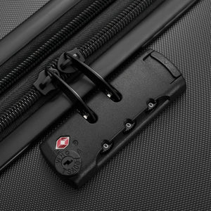 English Elm Luggage 5 Piece Hardside Abs Set with Front Access Carry on and Tsa Spinner Wheels Black N732P391544B