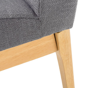 English Elm Dining Chair Set of Two Armless Upholstered Seats with Rubberwood Legs Modern Style Dark Grey 58924.00OAK