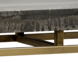 Sunpan Toreno Console Table - Handcrafted Iron & Antique Brass with Unique Patina Finish, 52" Wide Charm