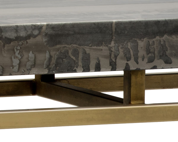 Sunpan Toreno Console Table - Handcrafted Iron & Antique Brass with Unique Patina Finish, 52" Wide Charm