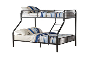 English Elm Caius Gunmetal Twin XL/Queen Bunk Bed Metal Frame with Built-In Ladder, Guardrail & 330lb Capacity B2726S00343