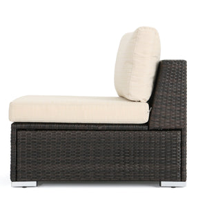 English Elm Christopher Knight Home® - SANTA Rosa Armless Outdoor Chair with Aluminum Frame, Water-Resistant Cushion, Wicker Design, 33"D x 25"W Multi 57466.00ALUMBRN
